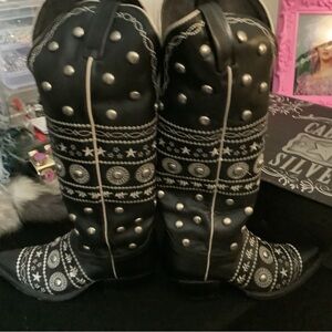 Liberty Black Judy Austin Negro Western Studded Boot